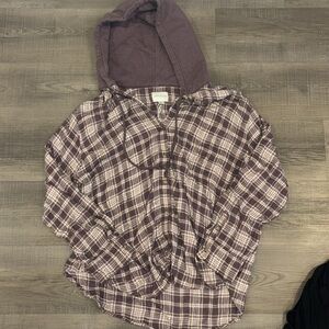 American Eagle Flannel Hoodie